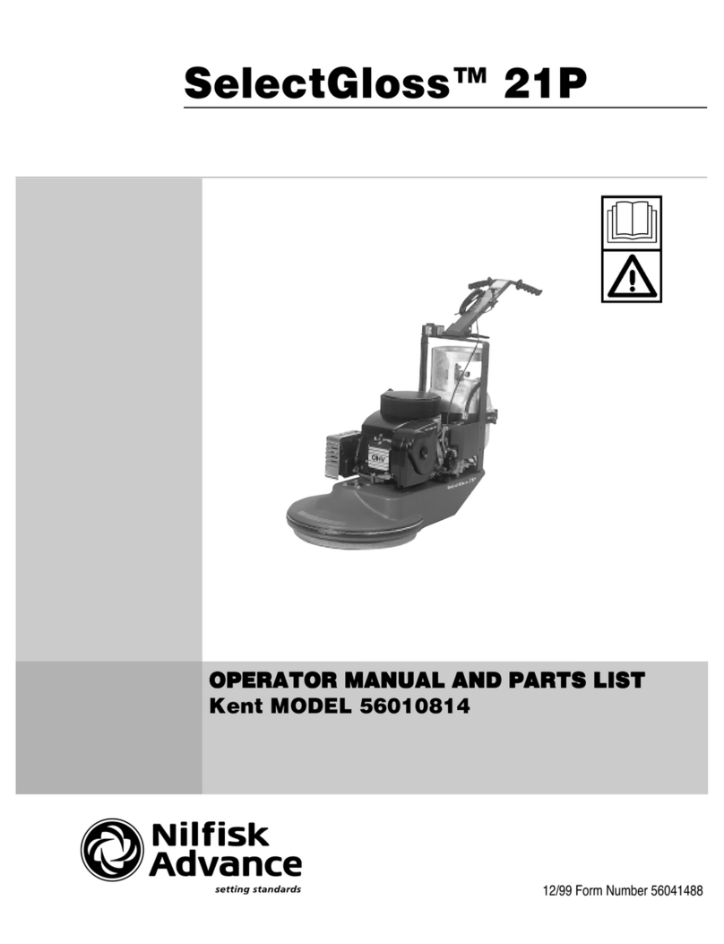 Nilfisk-Advance SelectGloss 21P 56010814 Operator's manual and parts list Nilfisk-Advance SelectGloss 21P 56010814 Operator's manual and parts list