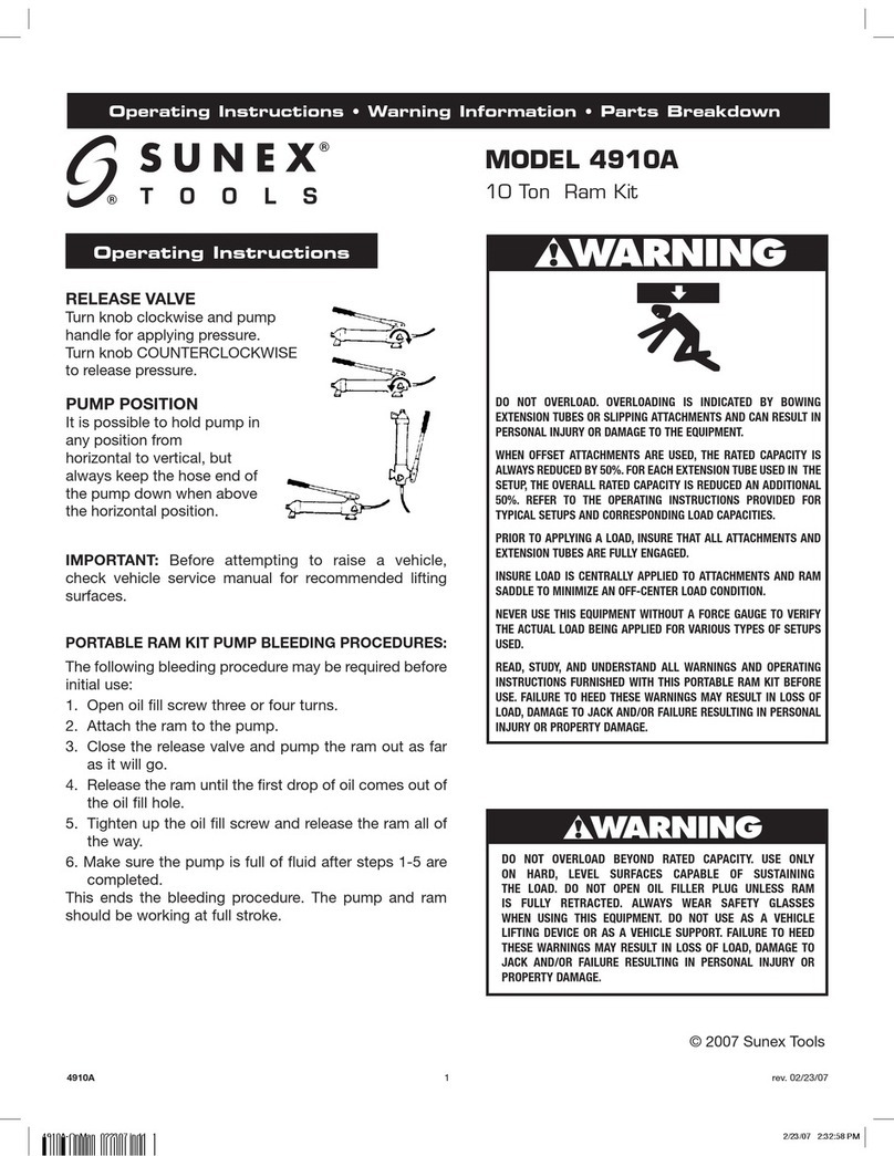 Sunex Tools 4910A operating instructions