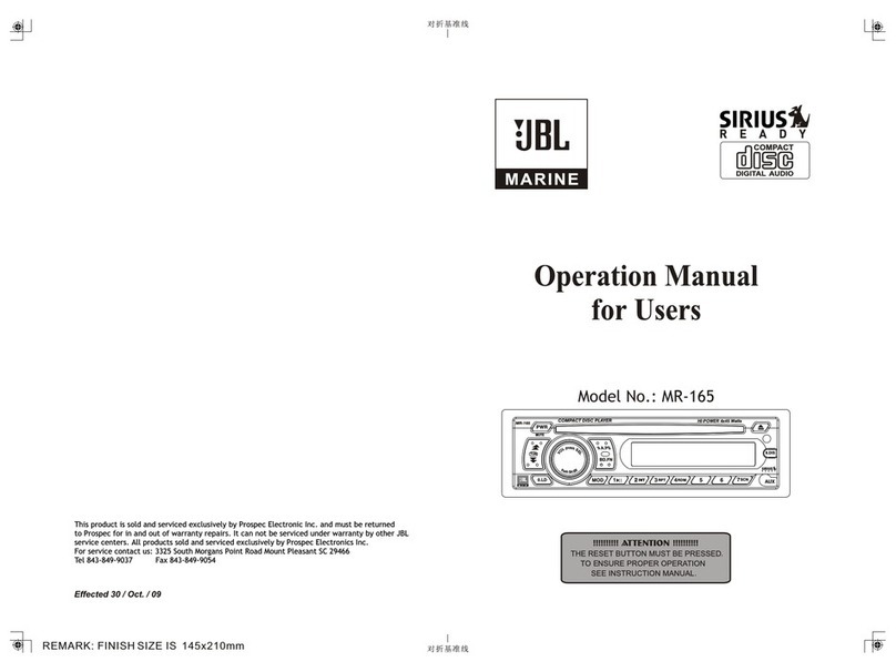 JBL MR-165 User manual