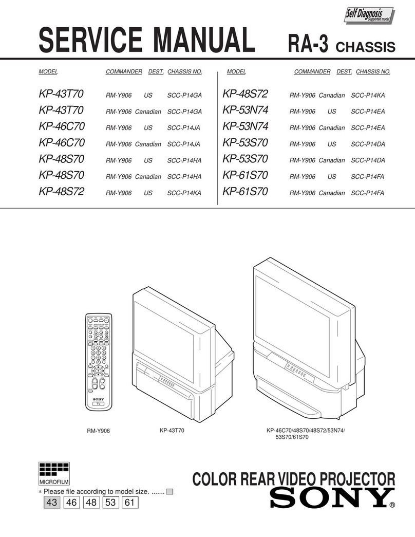 Sony KP-43T70 - 43" Color Rear Video Projector User manual