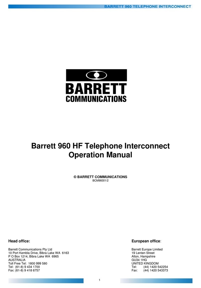 Barrett 960 HF Operation manual