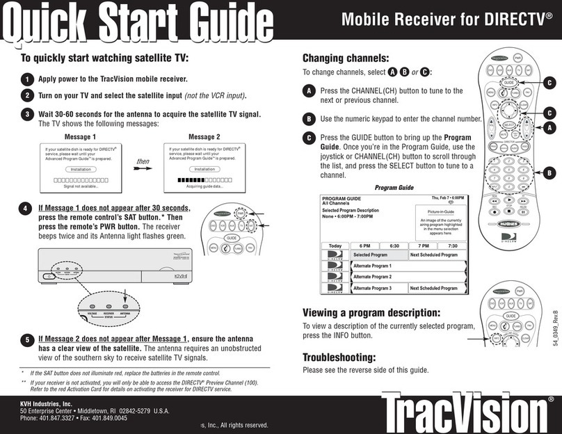 KVH Industries TracVision HDTV Converter quick start guide