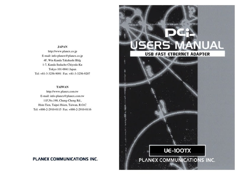 Planex UE-100TX User manual Planex UE-100TX User manual