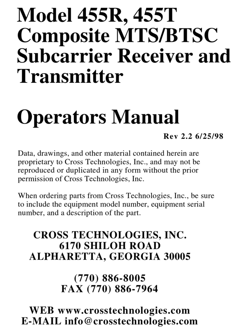 Cross Technologies 455R Operator's manual