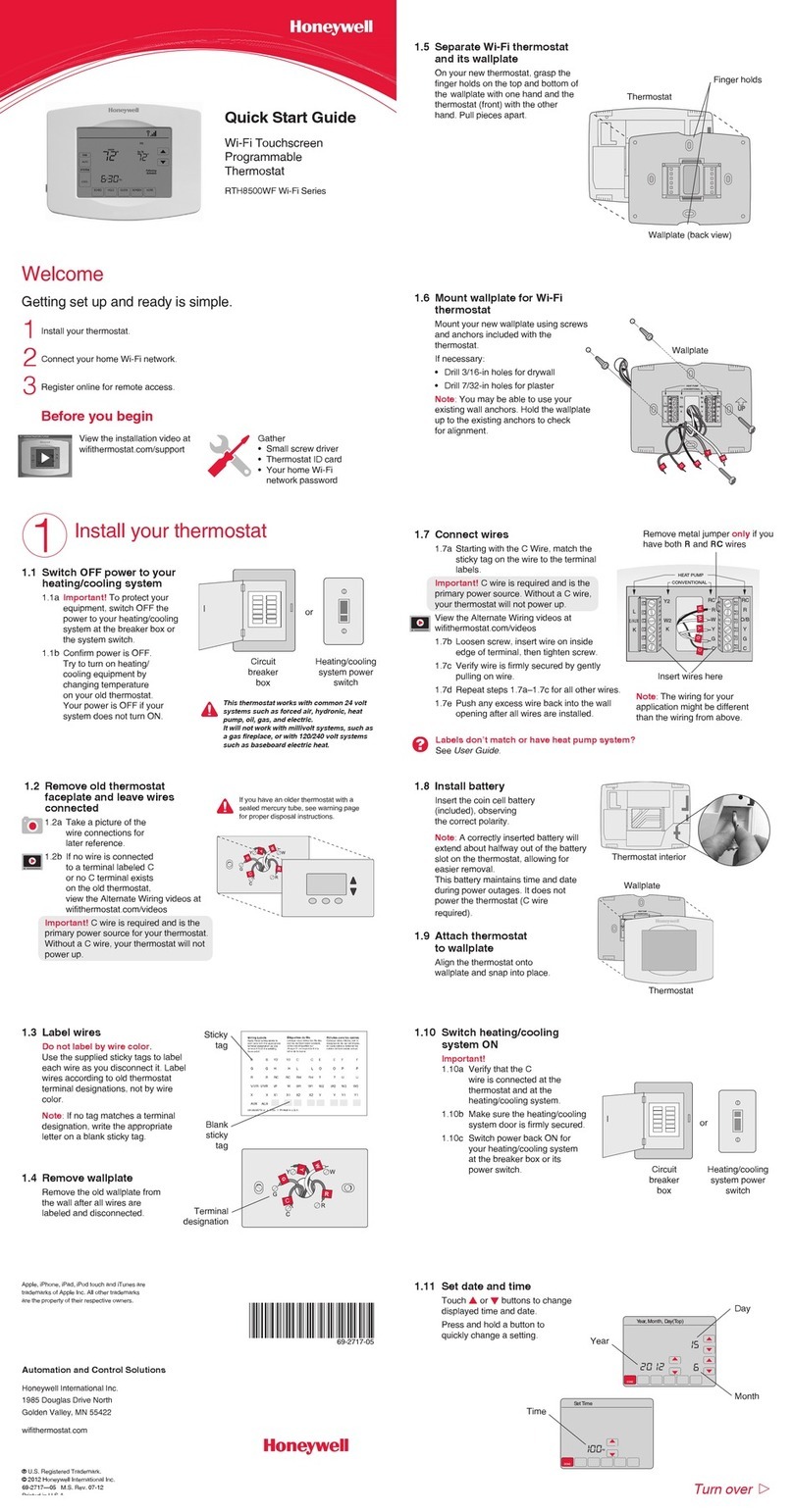 Honeywell RTH8500WF Guide