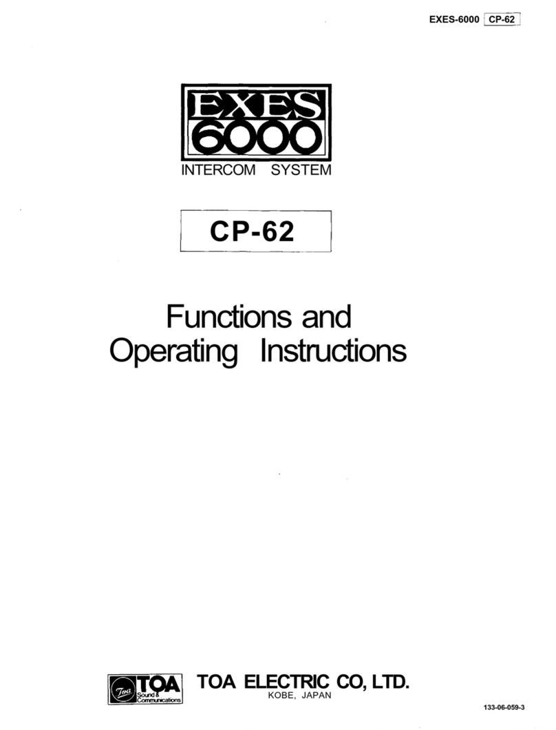 Toa CP-62 Functions and operating instructions