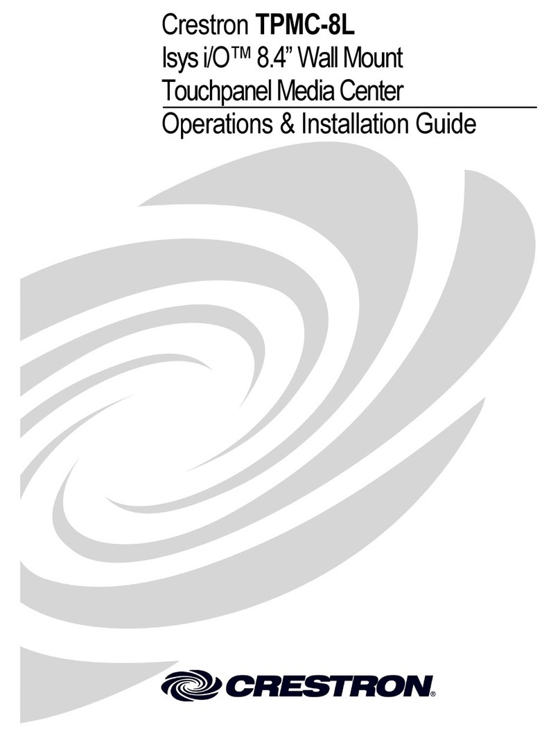Crestron TPMC-8L Operations & installation guide