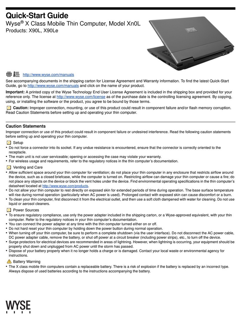 Wyse X90L quick start guide