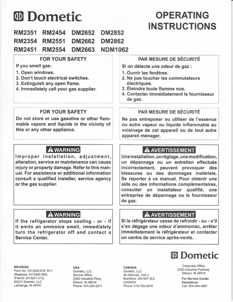 Dometic RM2351 User manual