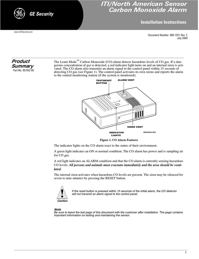 GE ITI North American Sensor Carbon Monoxide... User manual