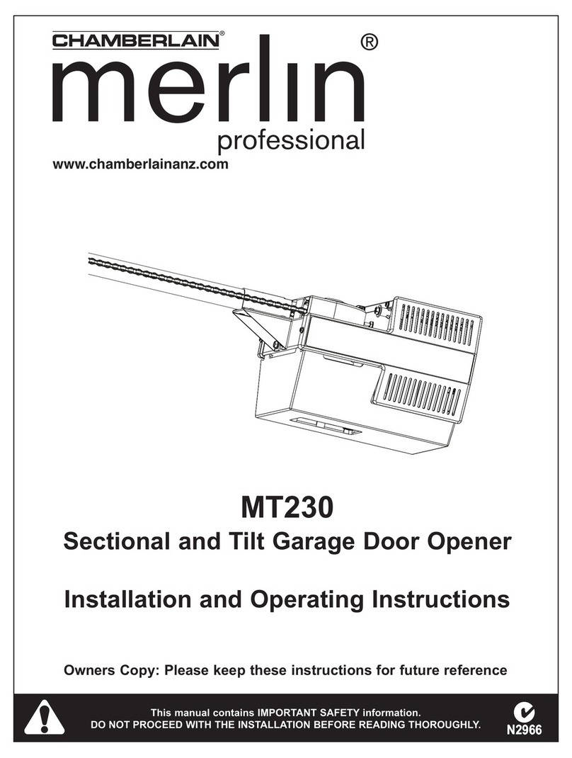 Chamberlain Merlin Professional MT230 Installation and operating instructions