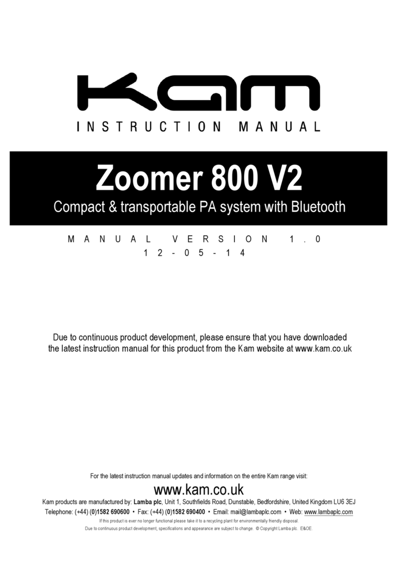 KAM Zoomer 800 V2 User manual
