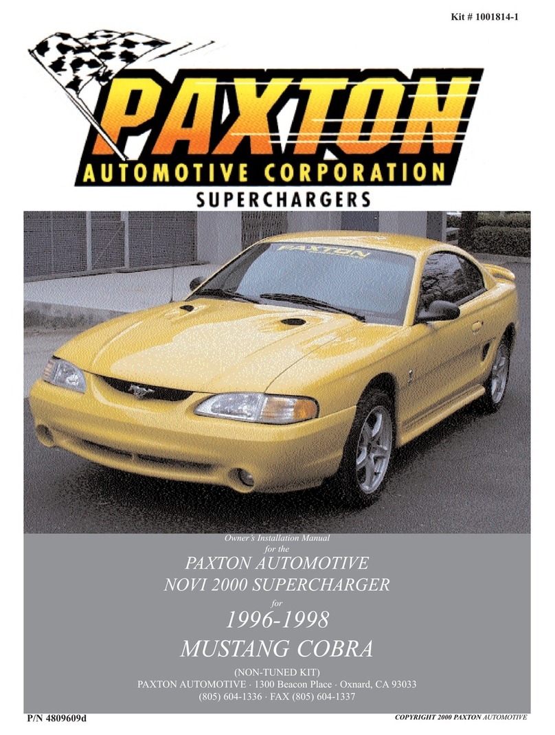 Paxton Automotive Novi 2000 Supercharger Owners & installation manual Paxton Automotive Novi 2000 Supercharger Owners & installation manual