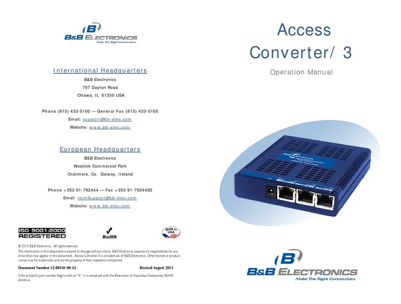 B&B Electronics Access Converter/ 3 Operation manual