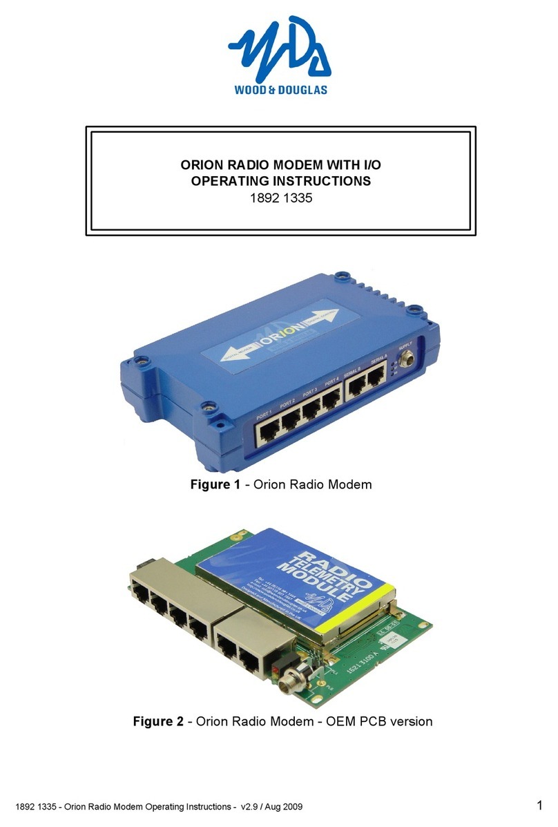 Wood and Douglas ORION RADIO MODEM WITH I/O operating instructions