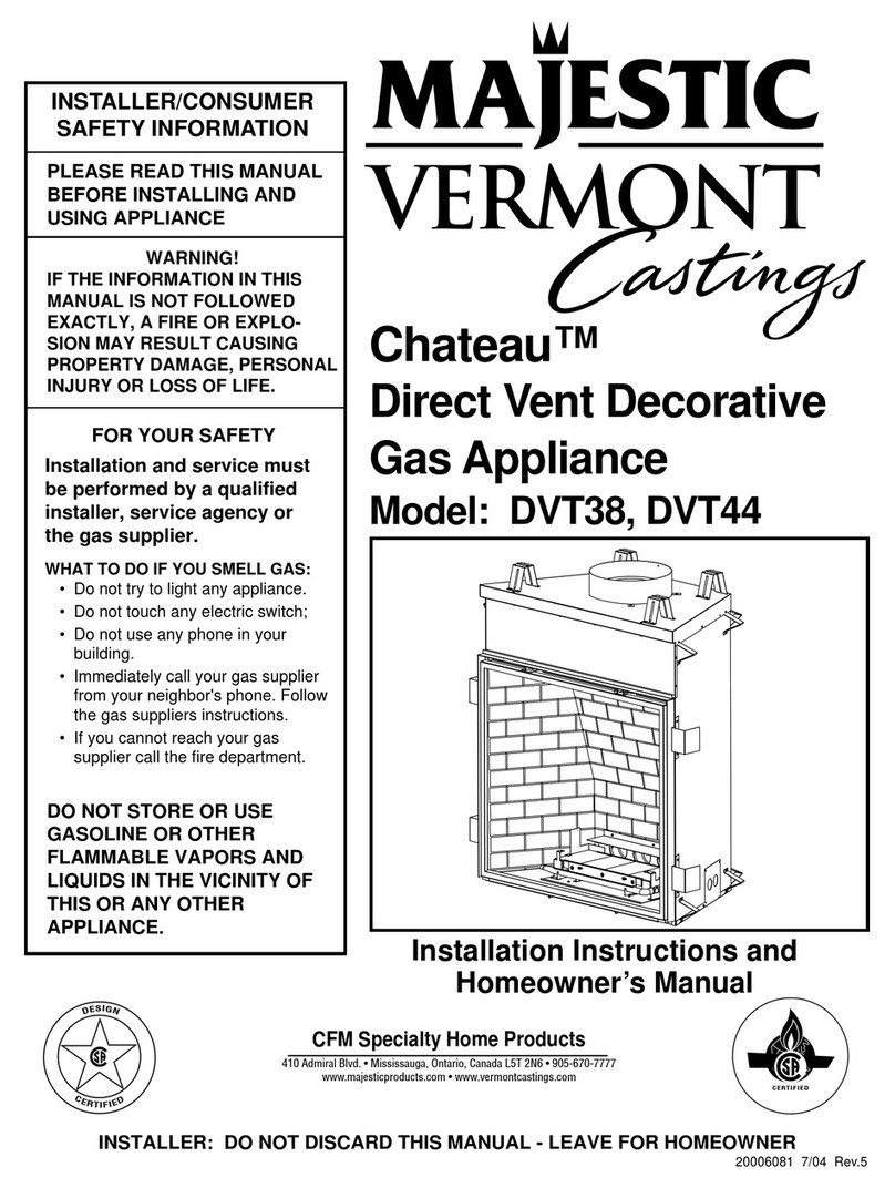Majestic Chateau DVT38 Installation instructions and homeowner's manual