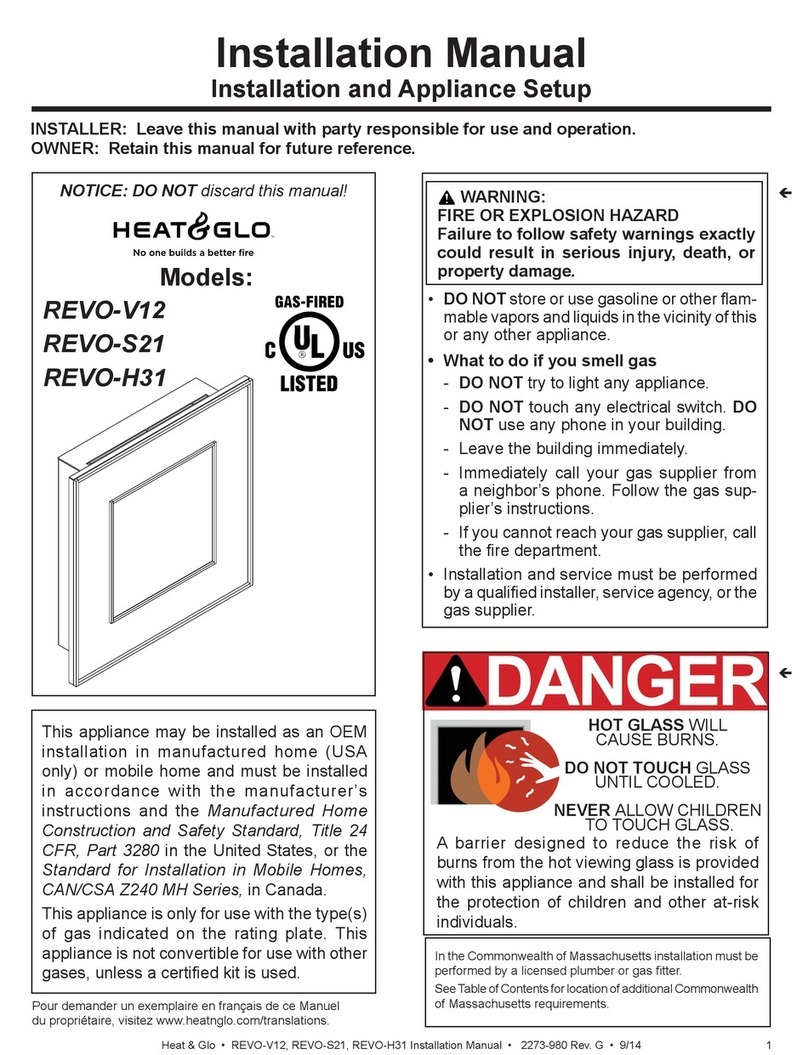 Heat & Glo REVO-V12 User manual