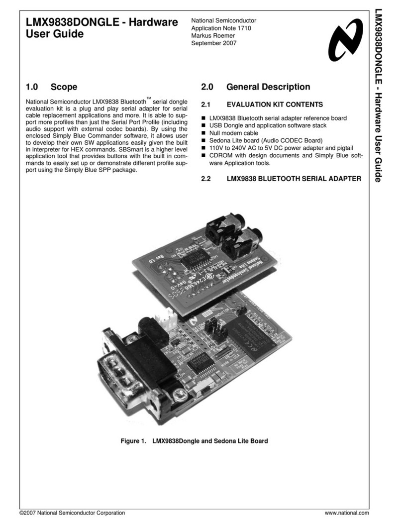 National Semiconductor LMX9838DONGLE Installation manual