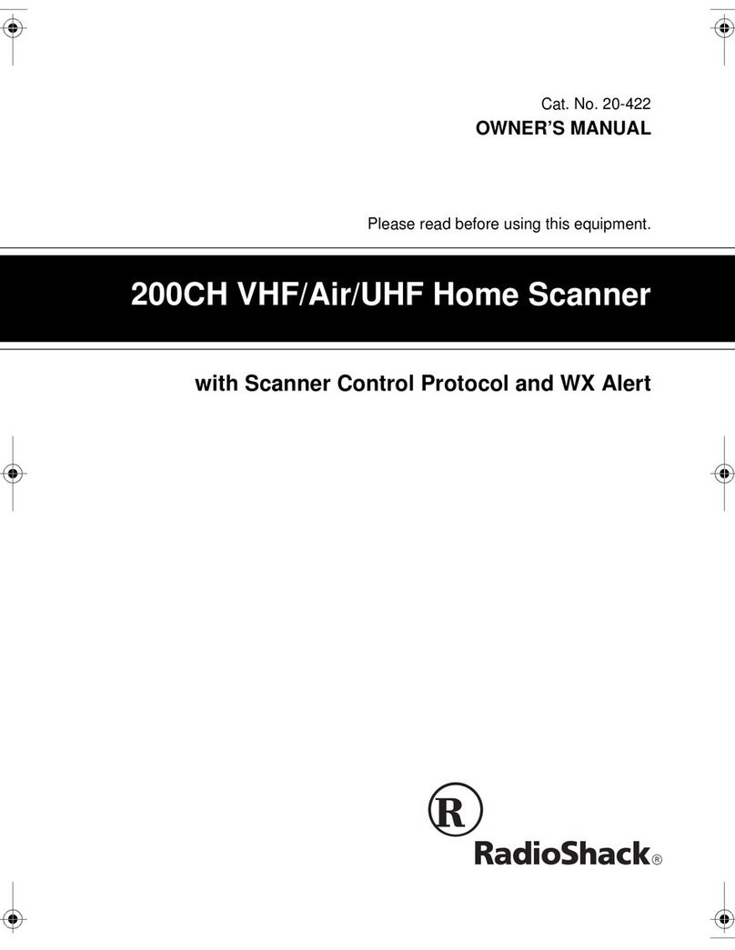 Radio Shack 200 Ch VHF/Air/UHF Home Scanner User manual
