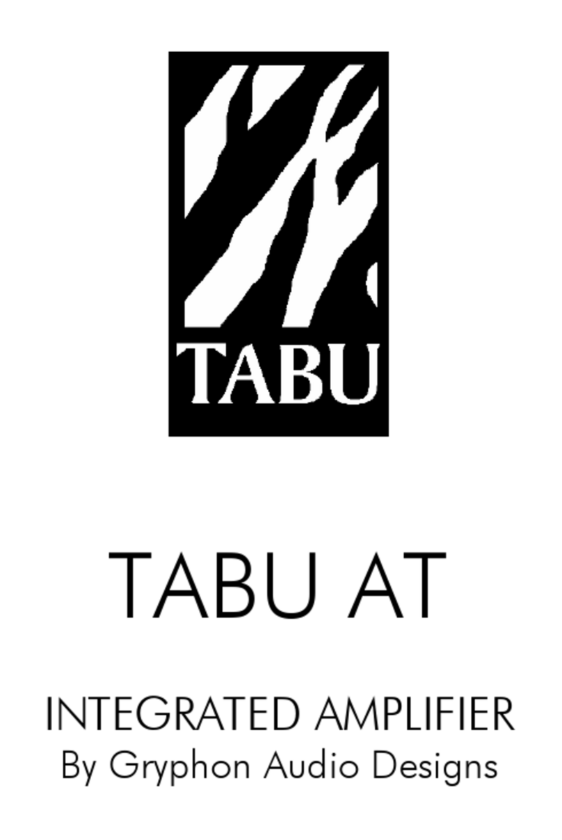Gryphon TABU AT INTEGRATED AMPLIFIER User manual