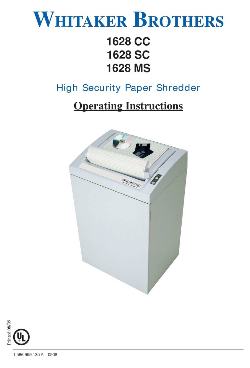 WHITAKER BROTHERS 1628 CC operating instructions