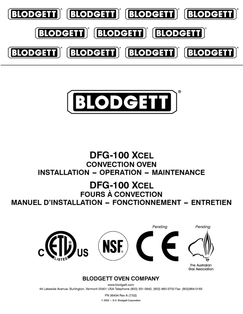 Blodgett DFG-100 Series Owner's manual