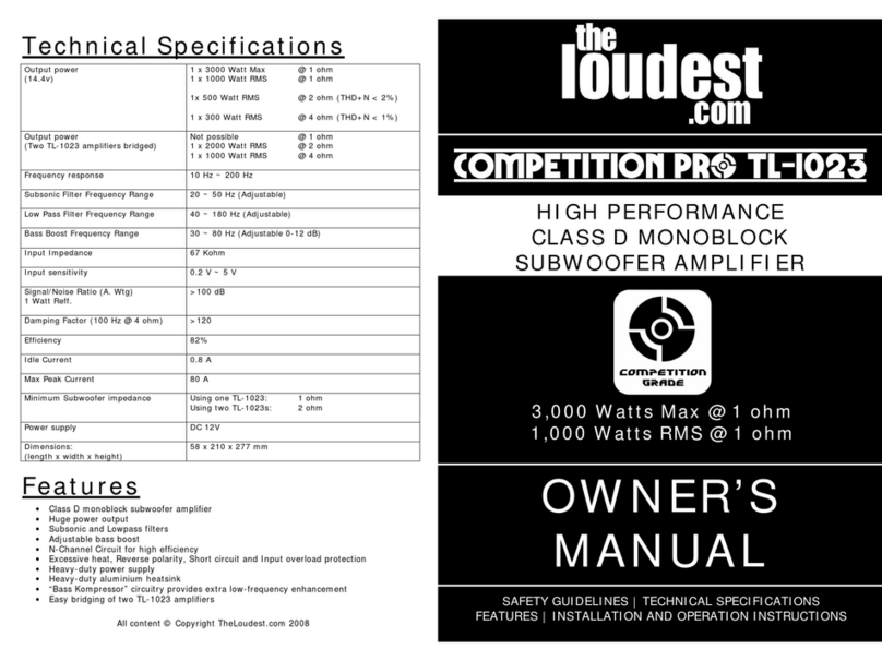 TheLoudest.com Competition pro TL-1023 owner's manual