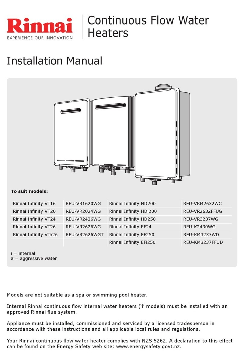 Rinnai Infinity VT16 REU-VR1620WG User manual