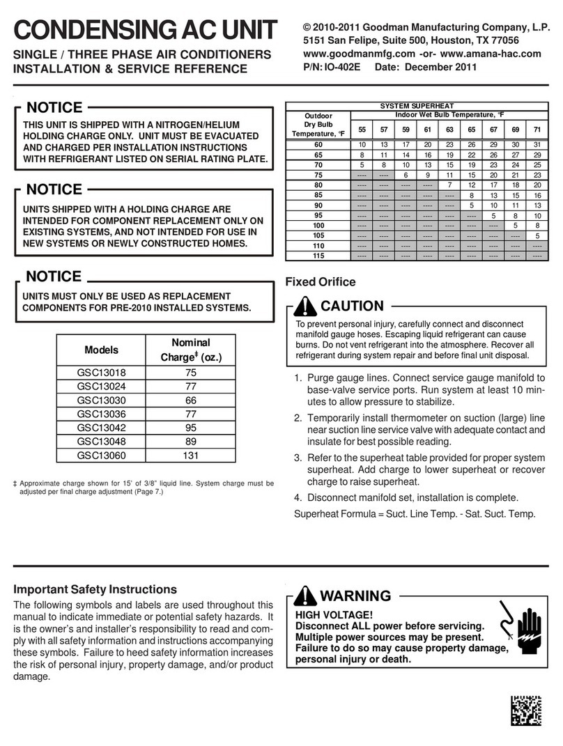 Goodman GSC13018 User manual