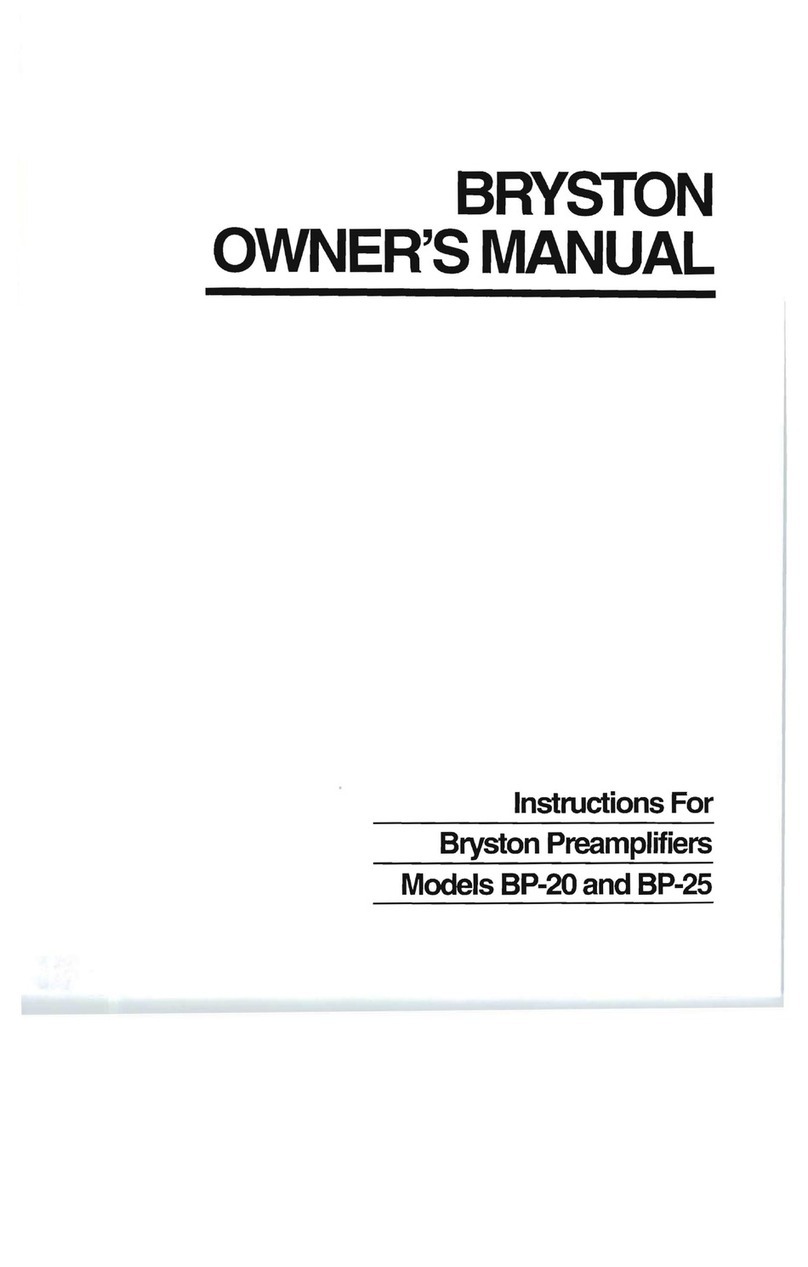 Bryston BP-20 User manual