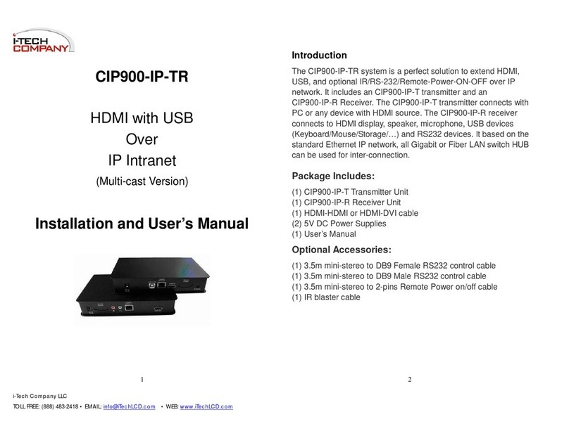 I-Tech CIP900-IP-TR Installation and user manual