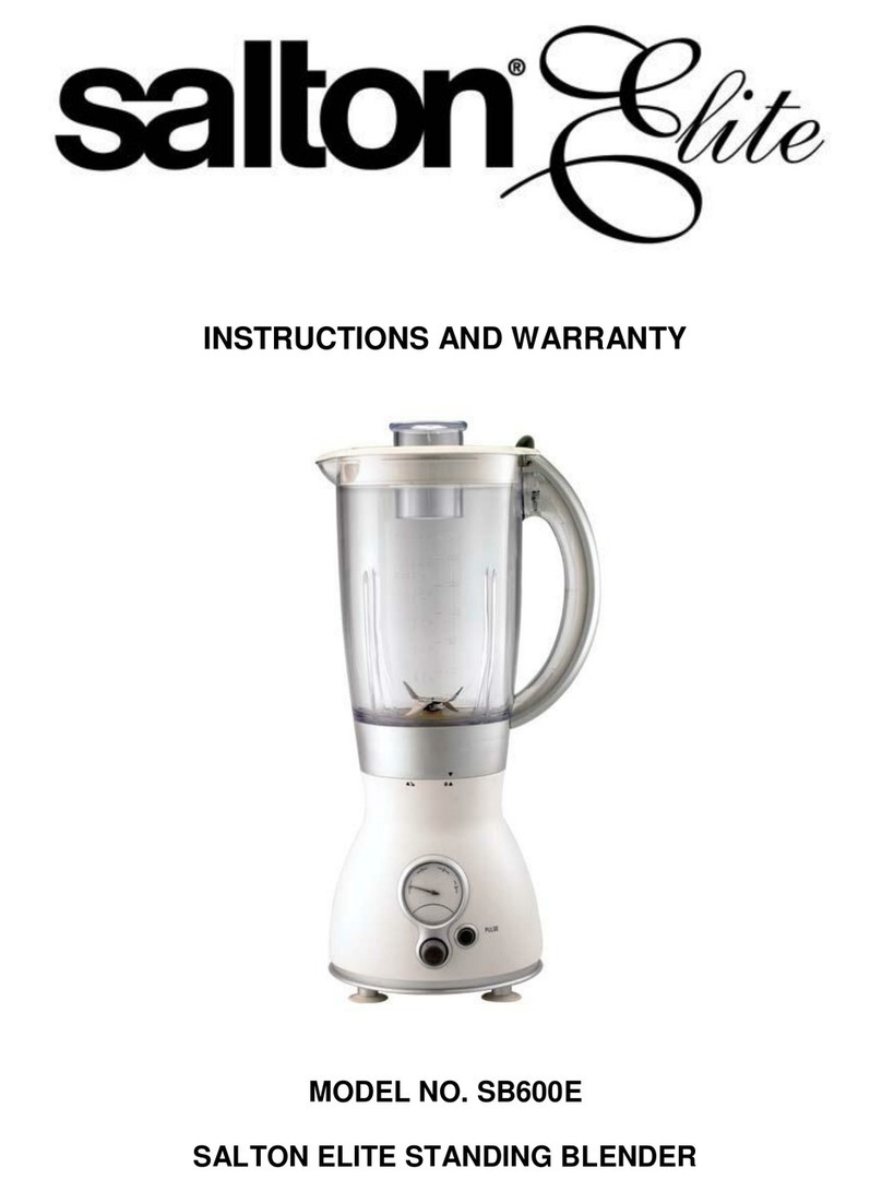 Salton Elite SB600E Instructions and warranty