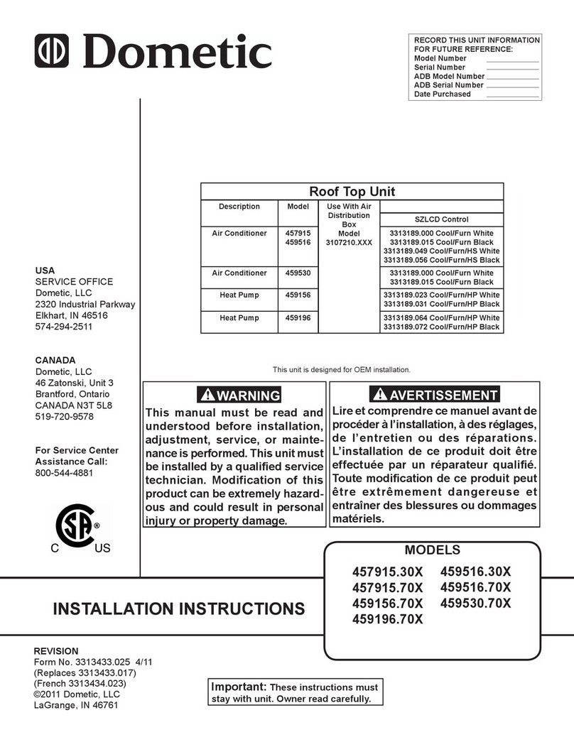 Dometic 457915.30X User manual