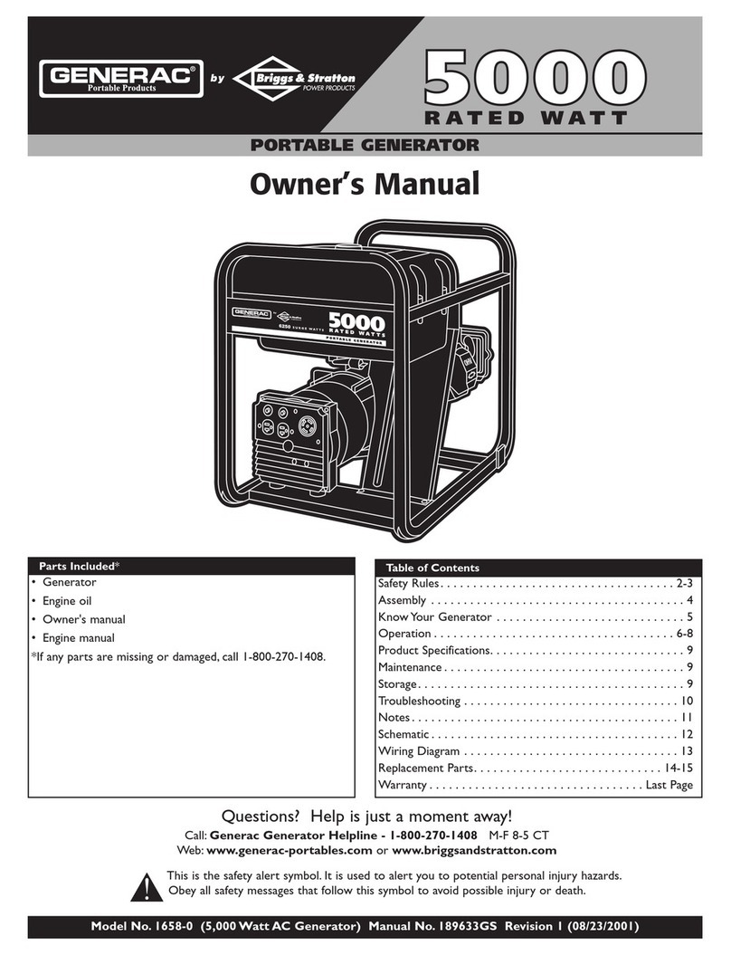 Generac Power Systems Portable Generator User manual