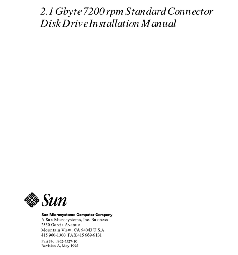 Sun Microsystems 2.1 Gbyte 7200 rpm User manual