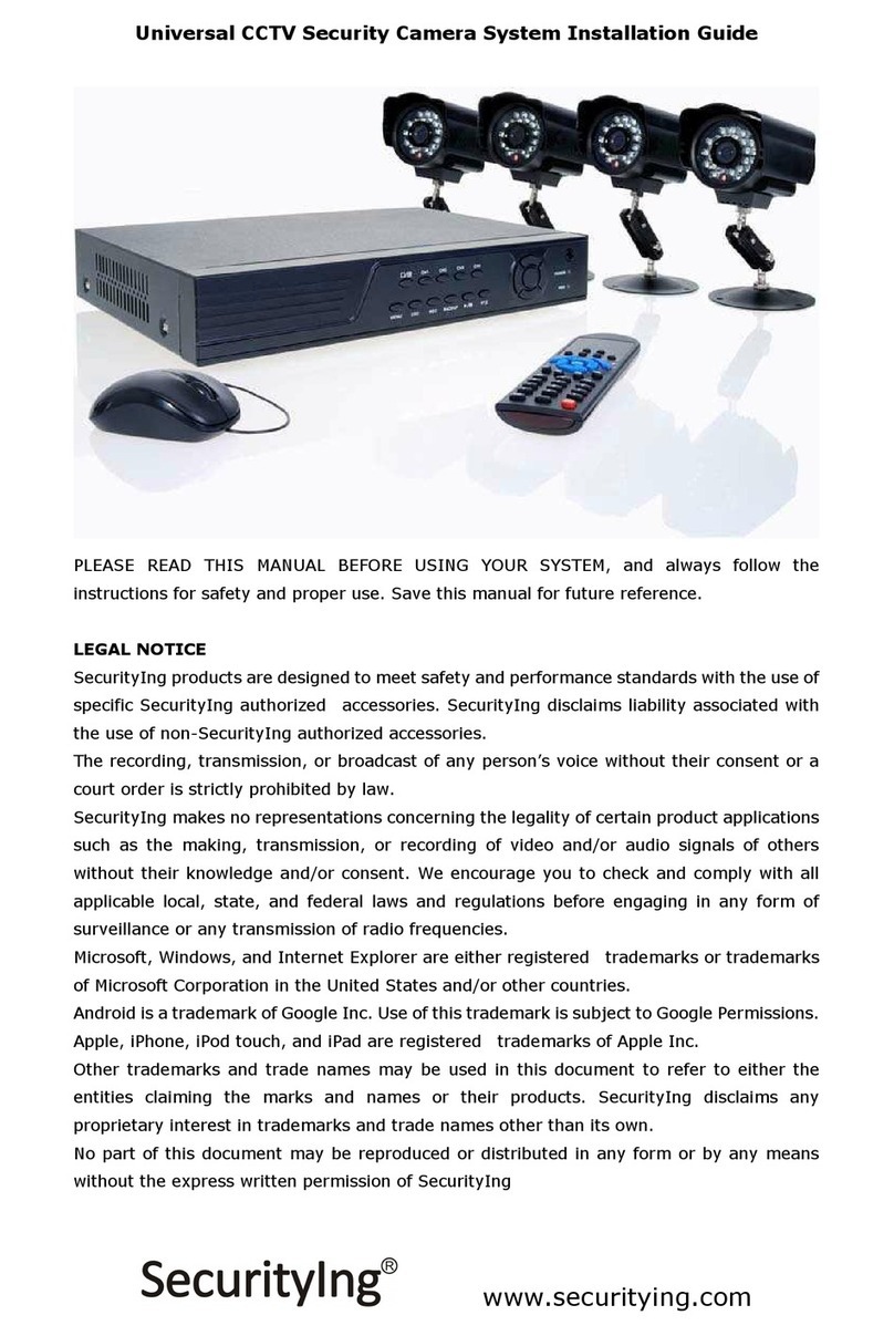 SecurityIng Universal CCTV Security Camera System installation guide