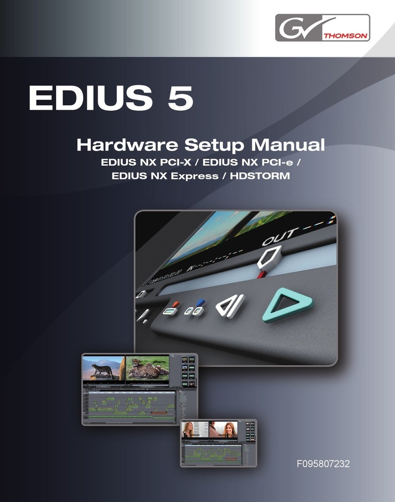 THOMSON Edius NX PCI-X Hardware setup manual