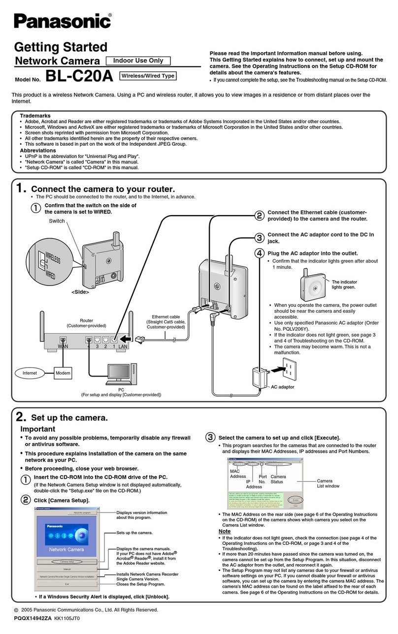 Panasonic BL-C20A - Network Camera User manual