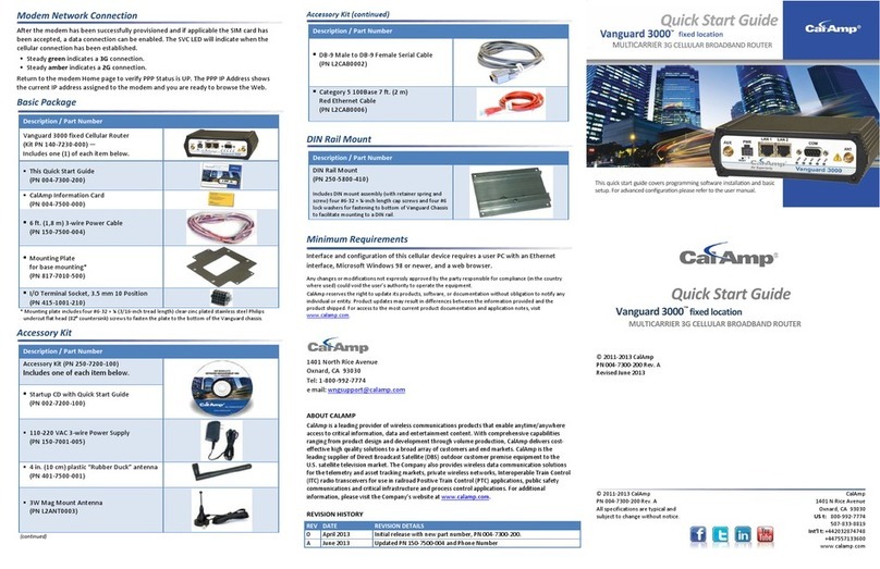 CalAmp Vanguard 3000 quick start guide