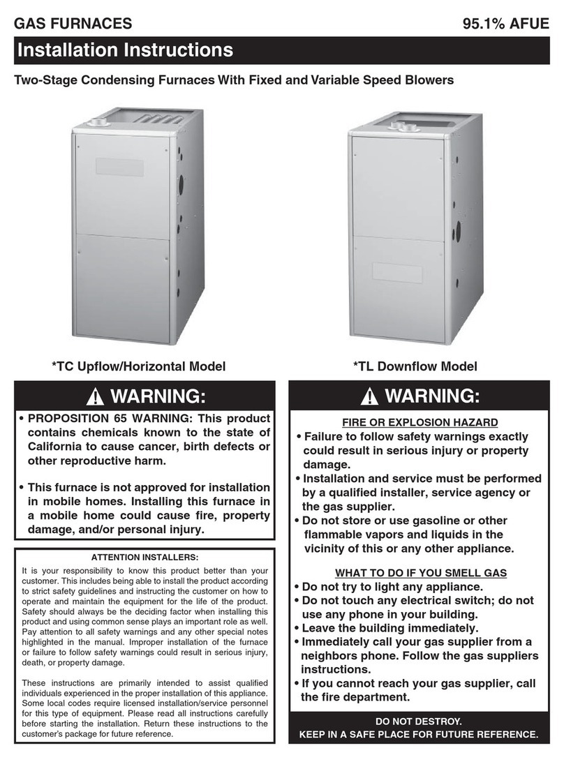 Nordyne TC Upflow/Horizontal User manual