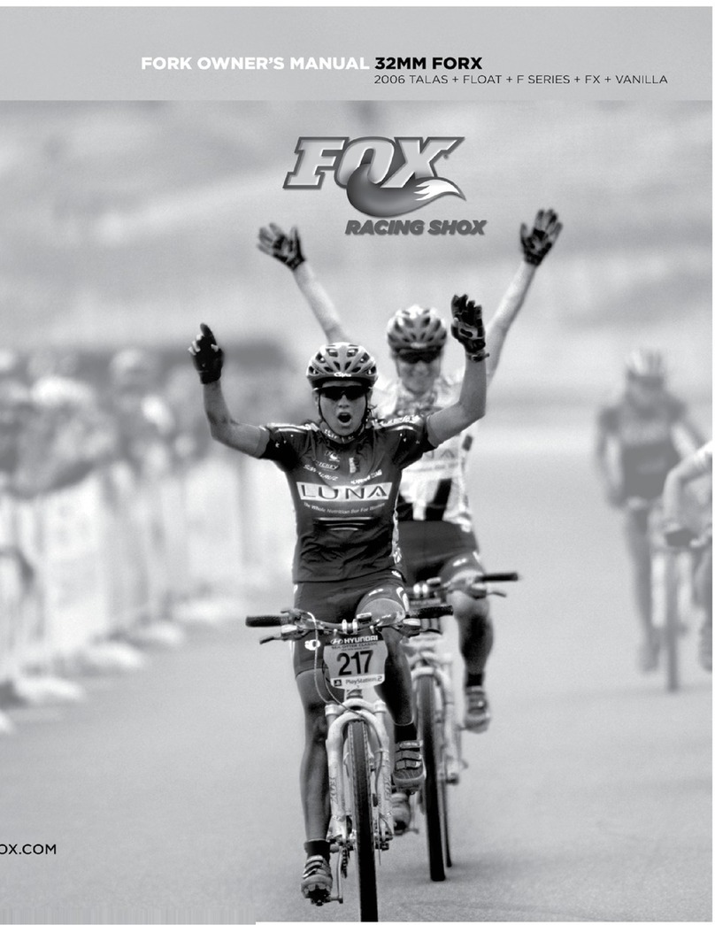 FOX RACING SHOX 32mm Forx owner's manual