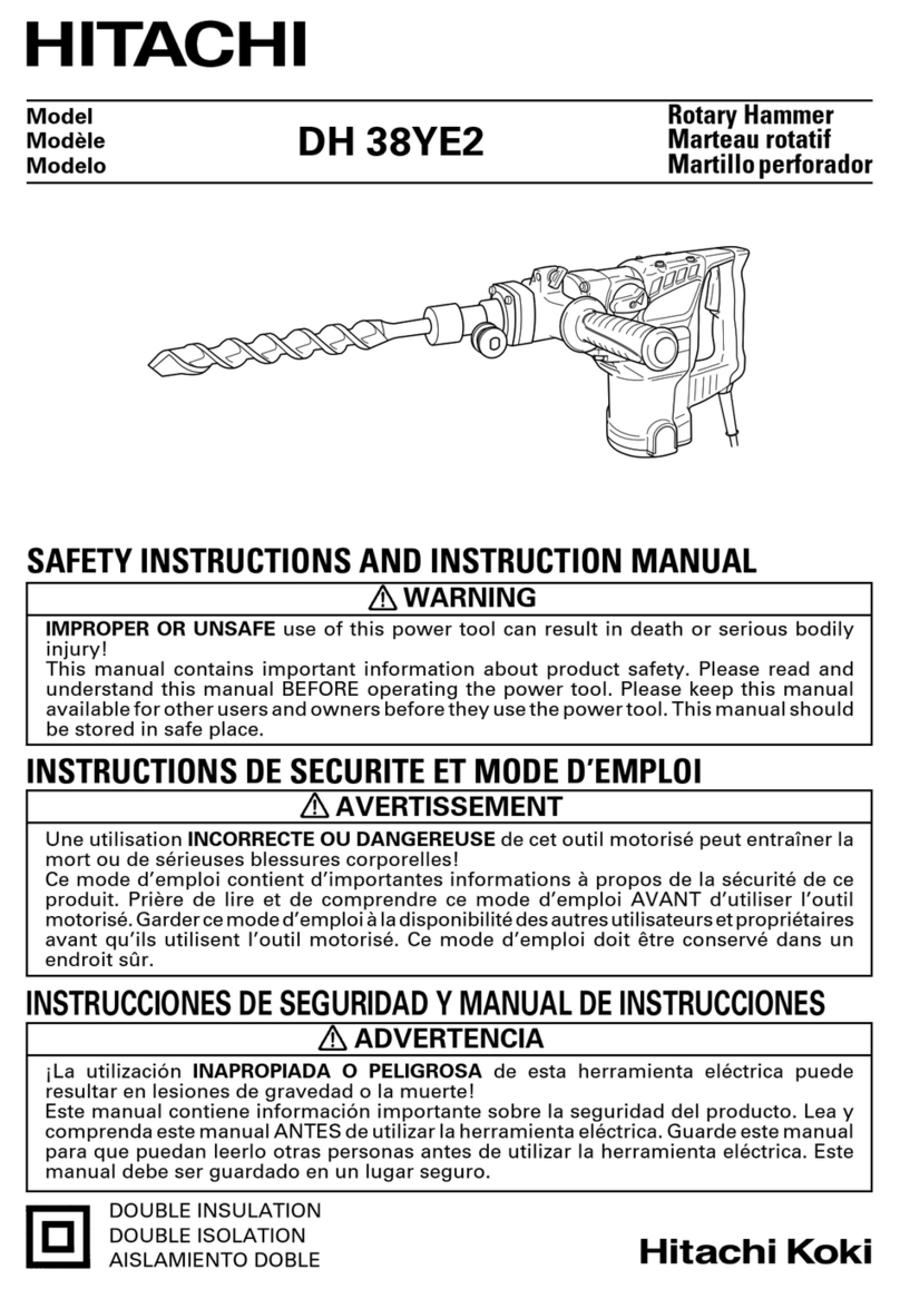 Hitachi DH 38YE2 Safety instructions and instruction manual