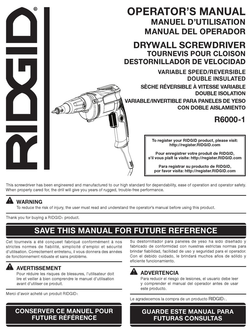 RIDGID R6000-1 Operator's manual