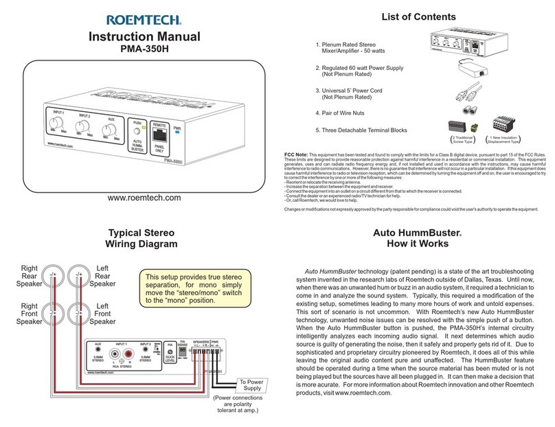 Roemtech PMA-350H instruction manual