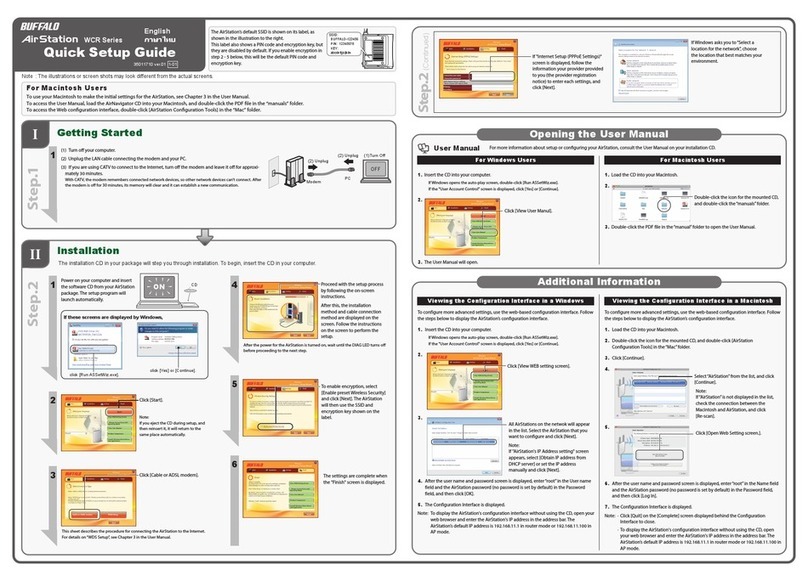 Buffalo Air Station WCR Series Quick setup guide Buffalo Air Station WCR Series Quick setup guide