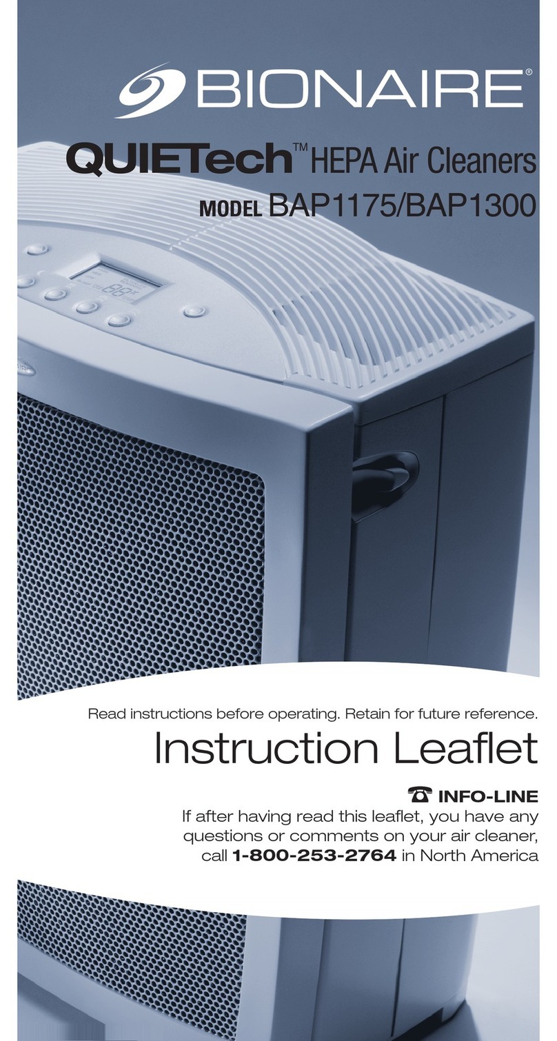 Bionaire QuieTech BAP1175 Instruction leaflet