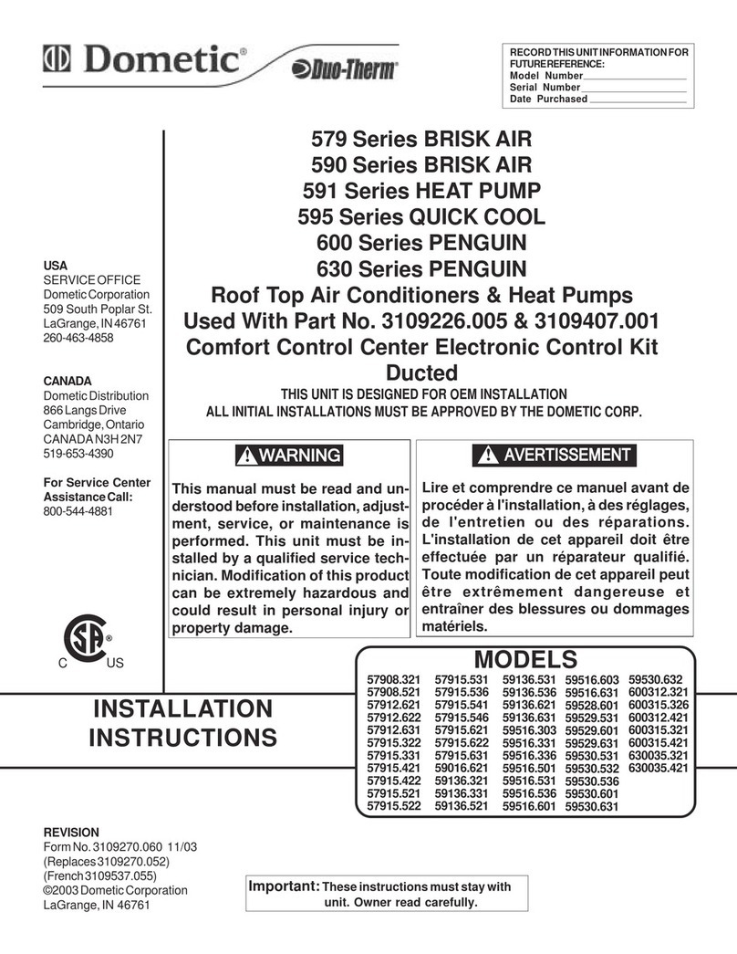 Dometic 57908.321 User manual