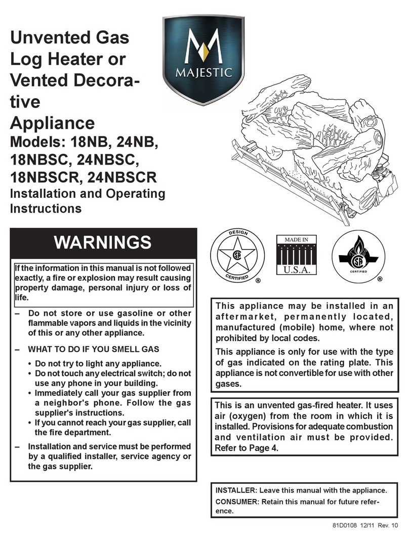 Majestic 18NB Installation and operating instructions