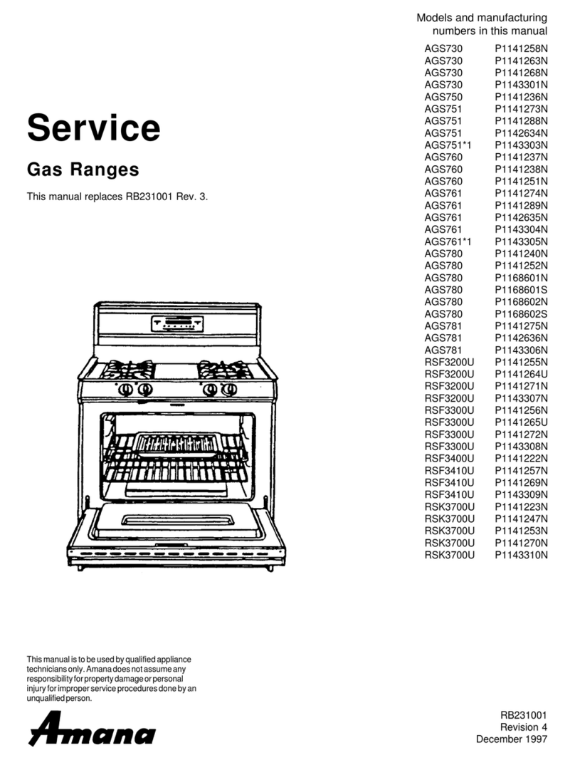 Amana AGS730 User manual