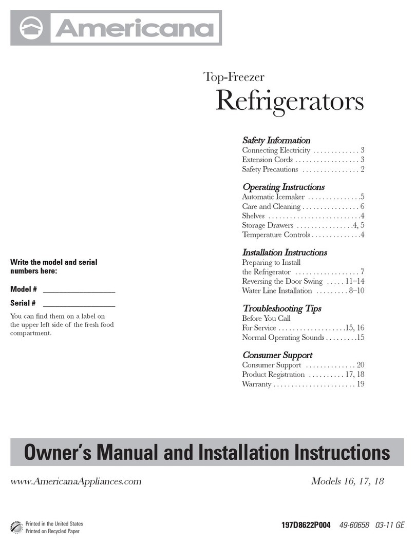 AMERICANA 16 Owner's manual and installation instructions